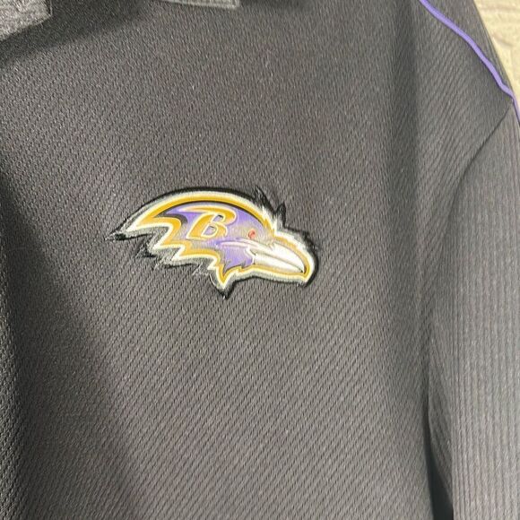 Nike NFL On Filed Baltimore Ravens Black Polo Short sleeve Size XL Dri Fit - Picture 2 of 10